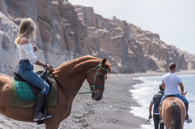 Santorini Horse Riding to Black Sandy Beach - Photos Taken With Your Own Phone