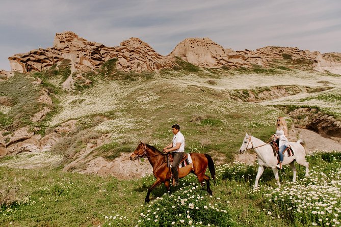 Santorini: Horse Riding to the Black Sandy Beach (Eros beach) - Photos, cliff views, and what you take home