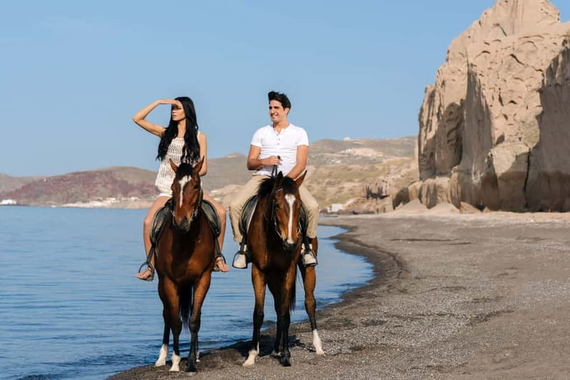 Santorini: Horseback Riding on the Black Sandy Eros Beach - Key points before you book