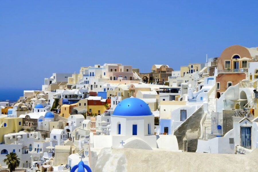 Santorini Island Bus Tour and Caldera Sunset Cruise - Prophet Elias gives you Santorini from above