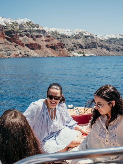 Santorini: License Free, Luxurious Small Boat Rental - Akrotiri Lighthouse and the volcanic coast