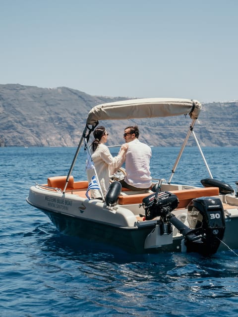 Santorini: License Free, Luxurious Small Boat Rental - Hot Springs at Palea Kameni