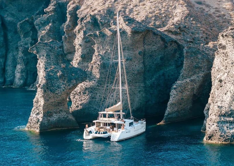 Santorini: Luxury Catamaran Cruise with Lunch, BBQ & Drinks - Key points to know before booking