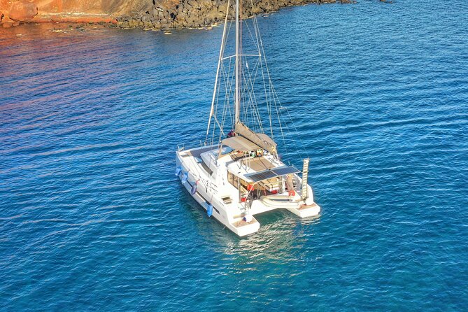 Santorini Luxury Catamaran Private Cruise - Red Beach and White Beach from the sea