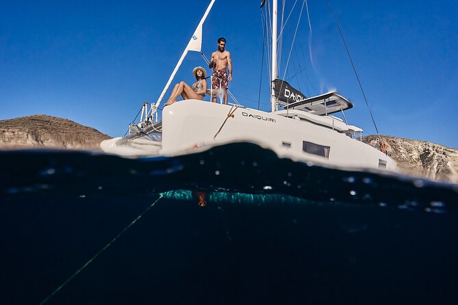 Santorini Oia: Luxury Sunset Cruise with Fresh Fish BBQ & Drinks - What you eat and drink on board