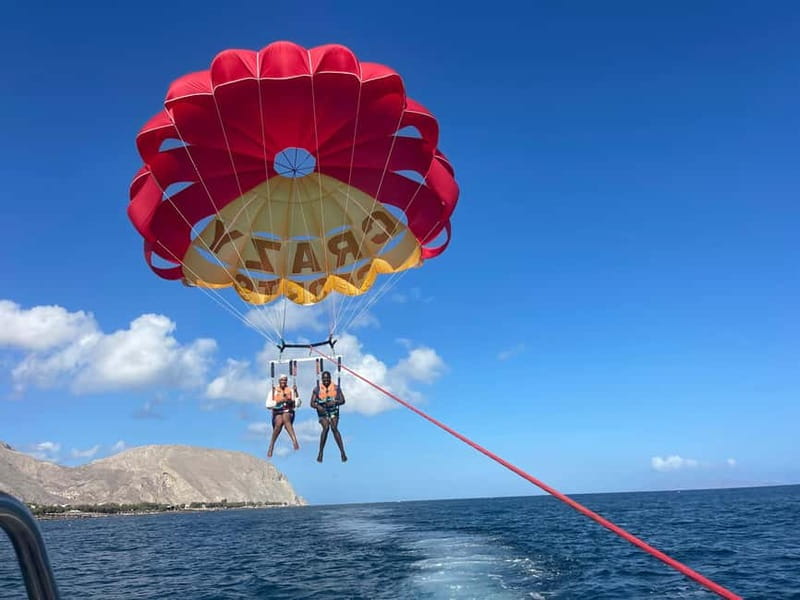 Santorini: Parasailing ExperiencePerissa,Perivolos,St.George - Flying above Santorini’s Black Beach