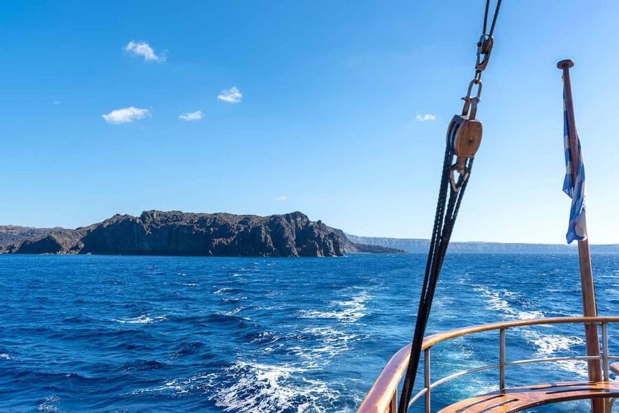 Santorini Port: Cruise to Volcano, Hot Springs & Thirassia - Palea Kameni and the short swim to warm water