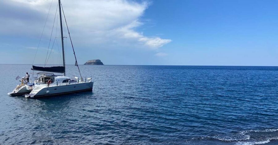 Santorini: Private All-In Catamaran Cruise, with Food|Drinks - Day cruise or sunset departure