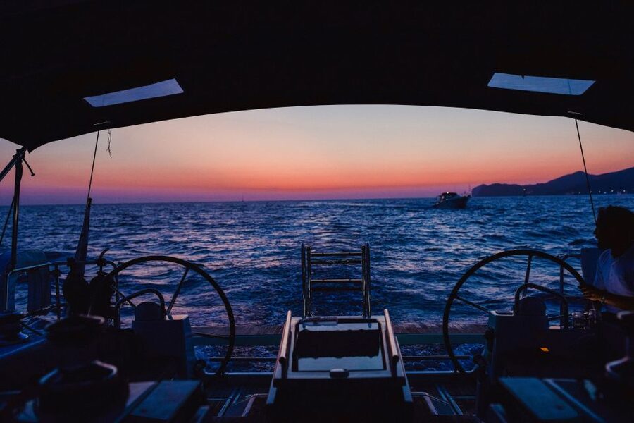 Santorini: Private Caldera Sailing Trip with Open Bar & Meal - Swimming near the geothermal hot springs