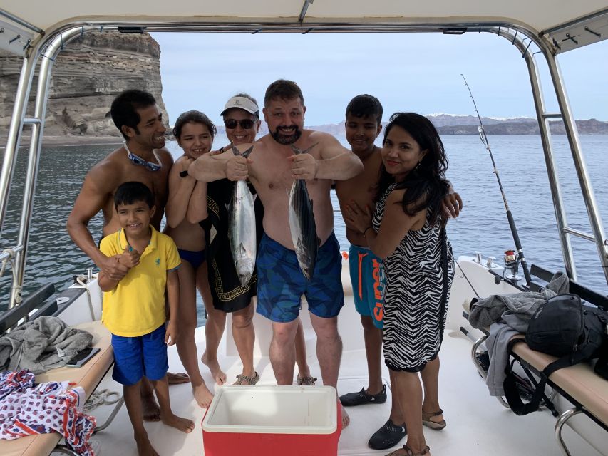 Santorini Private Cruise boat fishing tour - BBQ, Snorkeling - A Greek BBQ built around your catch