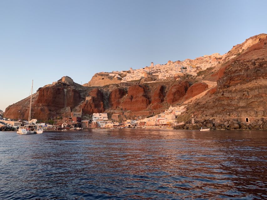Santorini Private Cruise boat fishing tour - BBQ, Snorkeling - Seeing Santorini from the water