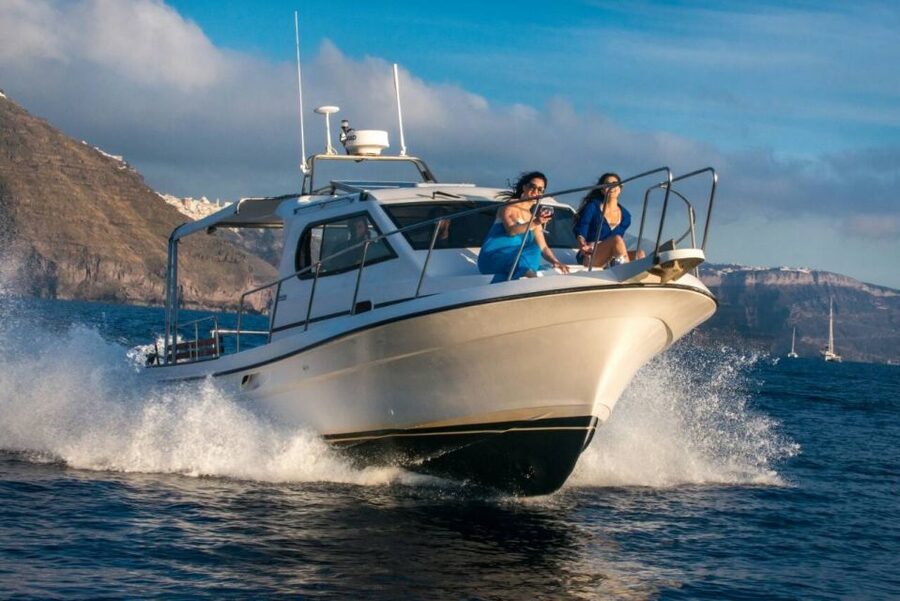 Santorini Private Cruise boat fishing tour - BBQ, Snorkeling - Fishing with a local captain
