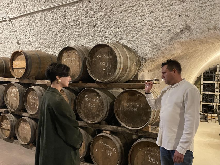Santorini Private Daytime Wine Tour with Certified Sommelier - Estate Argyros and a major vineyard holding