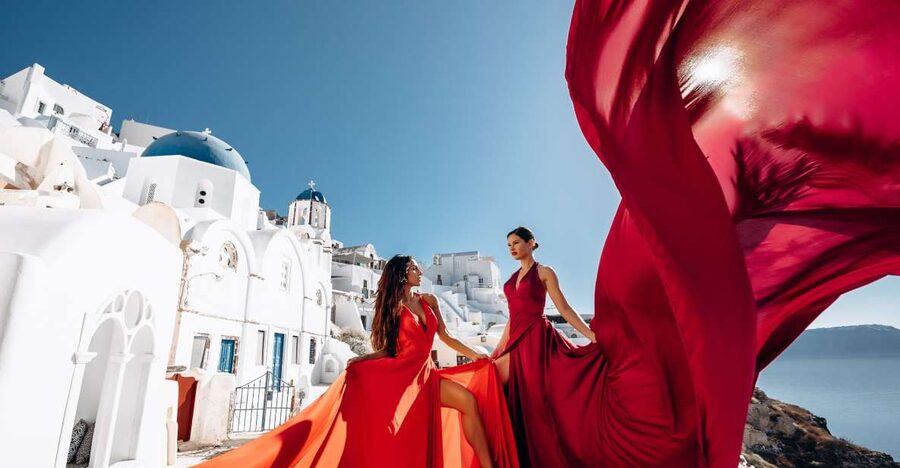 Santorini: Private Flying Dress Photoshoot Experience - What you receive after the shoot
