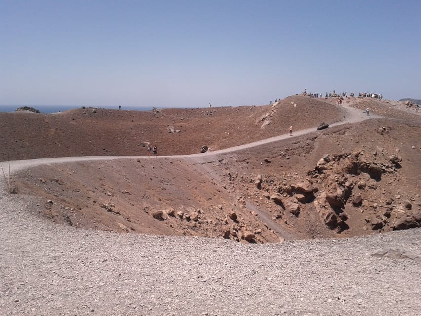 Santorini: Private Motorboat Cruise and Volcano Hike - Walking across Santorini Volcano