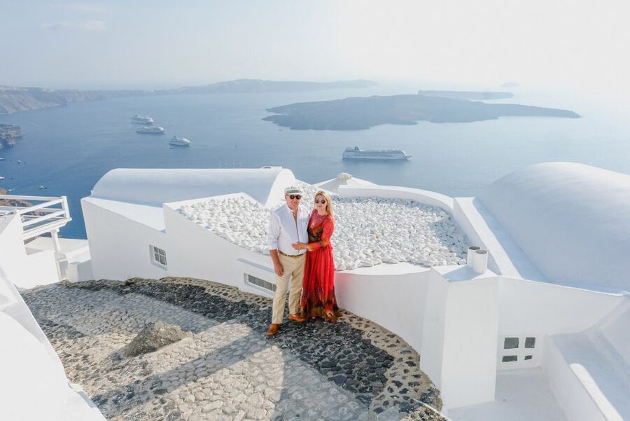 Santorini Private Photoshoot - Oia’s white lanes and famous blue domes