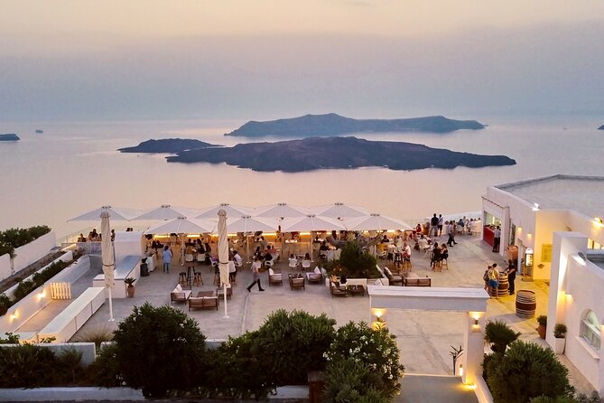 Santorini Private Romantic Tour with Dinner & Wine Tasting - Santo Wines: four local pours above the volcano