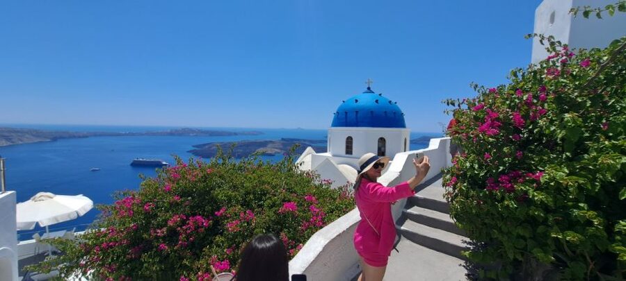 Santorini: Private Sightseeing Half-Day Tour - Red Beach shows Santorini’s volcanic side
