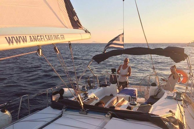 Santorini Private Sunset Sailing Tour with Dinner, Drinks &Transfer included - White Beach, reached only by boat
