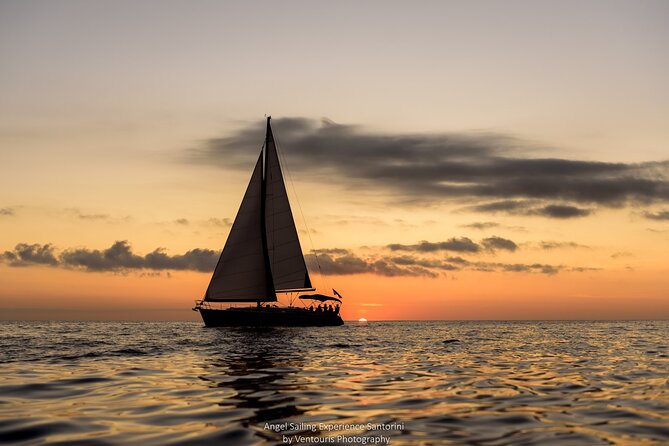 Santorini Private Sunset Sailing Tour with Dinner, Drinks &Transfer included - Swimming in the calm waters near Thirassia