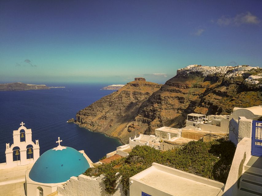 Santorini: Private Sunset Tour with Picnic & Transfer - Firostefani supplies the classic Santorini photograph