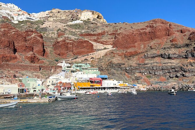 Santorini Private Tour - Red Beach shows Santorini’s volcanic side