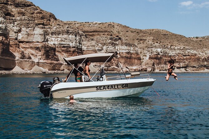 Santorini Rent a Boat Without License - Setting off from Akrotiri near Red Beach