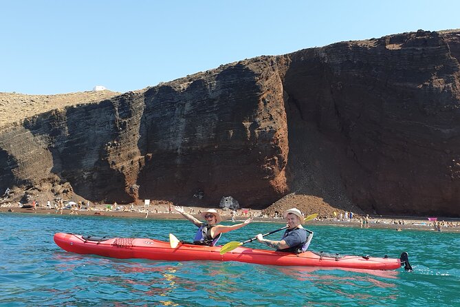 Santorini Sea Kayak - South Discovery, Small Group incl. Sea Caves and picnic - Sunset timing and weather decisions