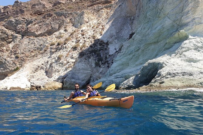 Santorini Sea Kayak - South Discovery, Small Group incl. Sea Caves and picnic - Fitness, safety, and group size