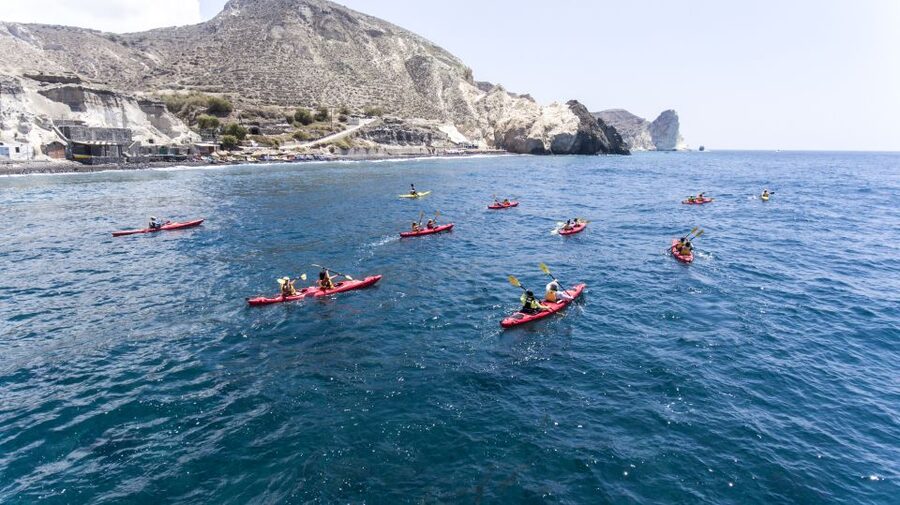 Santorini: Sea Kayaking with Light Lunch - Group size, transfers, and timing