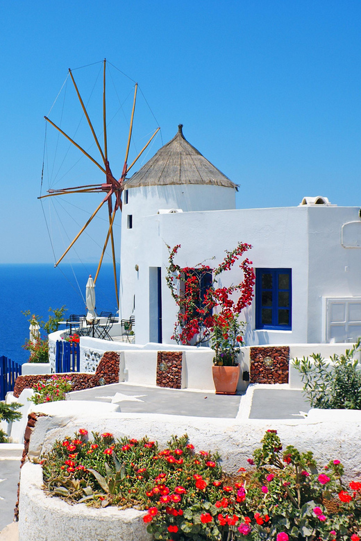 Santorini: Shore Trip to Bypass Cable Car with Boat Transfer - Firostefani starts the view-filled road tour