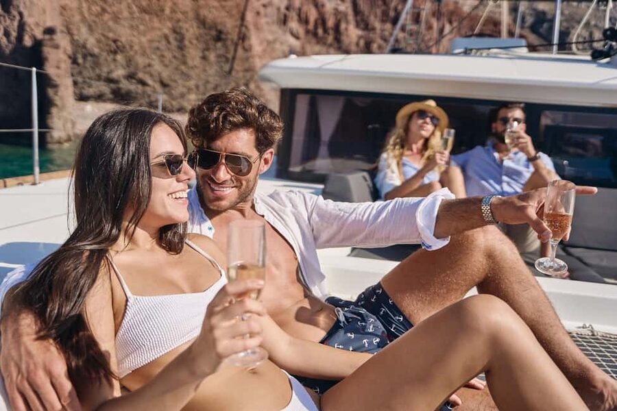 Santorini: Southern Island Luxury Catamaran Cruise with Meal - Key points to know before you book
