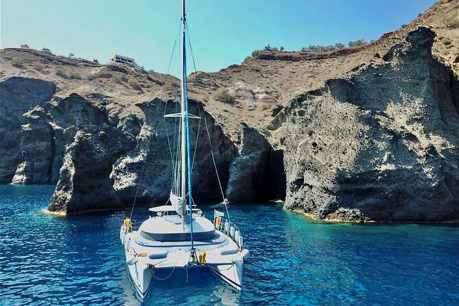 Santorini Sunset:Private All-In Catamaran Cruise (Food&Drinks) - Leaving Vlychada in the afternoon