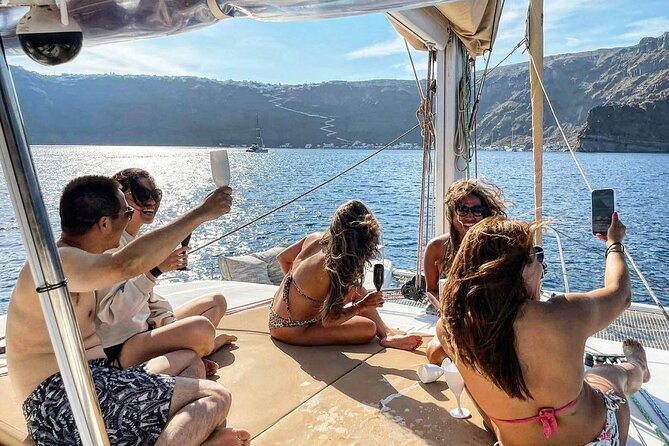 Santorini Sunset Sailing Cruise: Dinner, BBQ, Open Bar, Transfers - Setting sail from Vlychada Port at 3:00pm