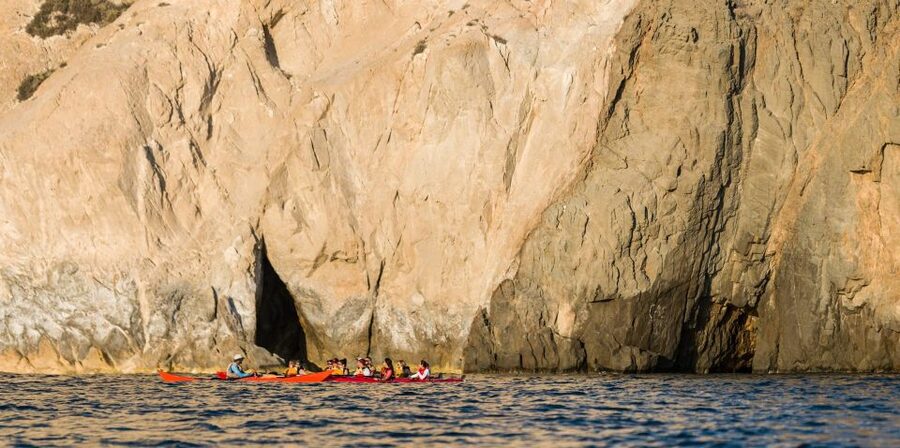 Santorini: Sunset Sea Kayak with Light Dinner - Guides, safety, and group comfort