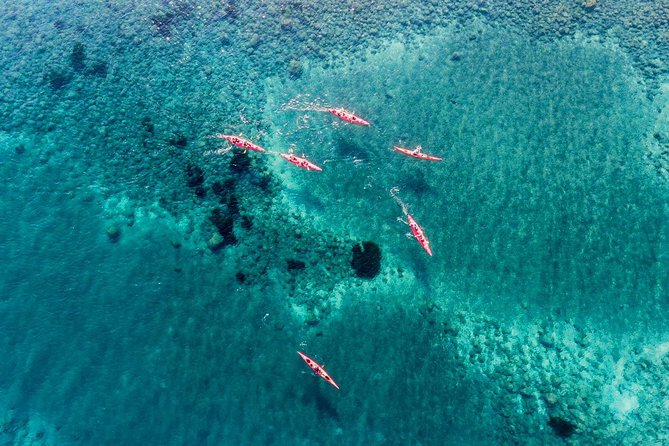 Santorini: Sunset Sea Kayak with Light Dinner with Pick-up Option - White Beach and the southern coast