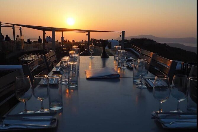 Santorini Sunset Wine Tour with Santo Winery Views - The social side of a 15-person outing