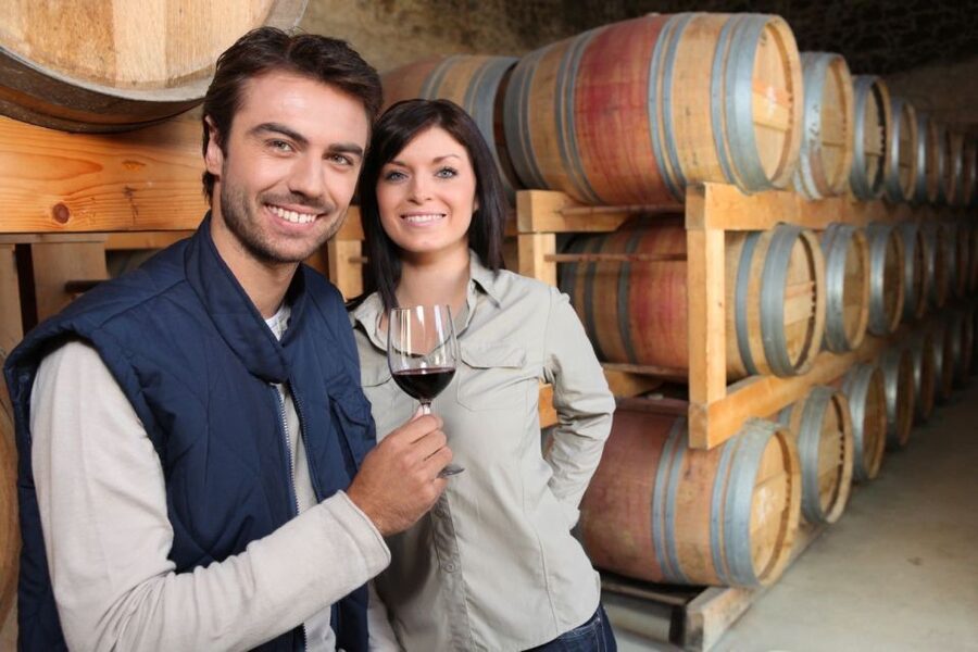 Santorini: Tour of Wineries with Wine Tasting & Food - First winery: vineyards, cellars, and local snacks