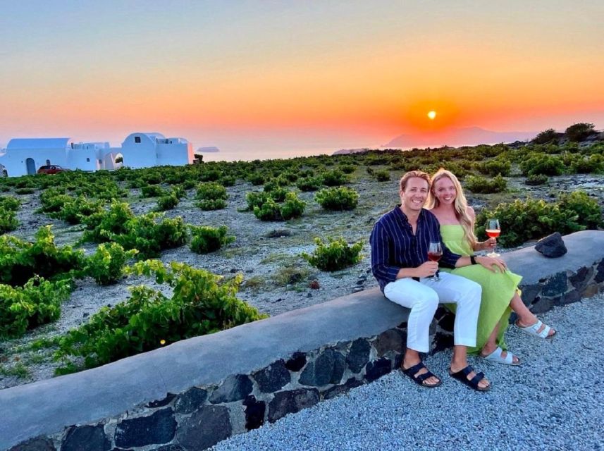 Santorini: Tour of Wineries with Wine Tasting & Food - The final winery pairs wine with sunset