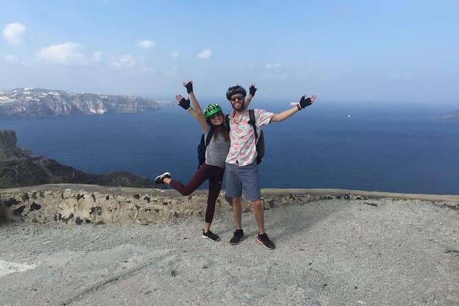 Santorini Tour on Electric Bikes & Scooters - Perissa Black Beach to Emporio’s old Castelli