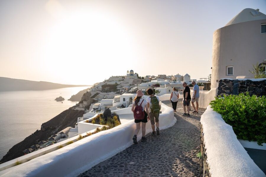 Santorini: Volcanic Islands Cruise with Hot Springs Visit - Walking up Nea Kameni’s volcanic slopes