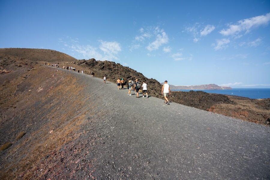 Santorini: Volcanic Islands Cruise with Hot Springs Visit - A second swim and lunch stop at Thirassia