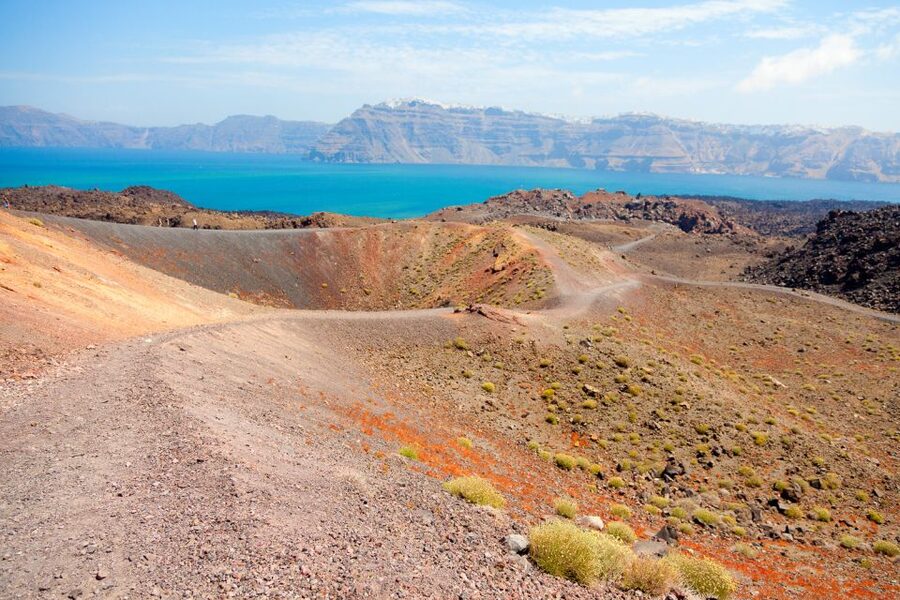 Santorini: Volcano and Hot Springs Sunset Dinner Cruise - A Greek buffet with wine before sunset