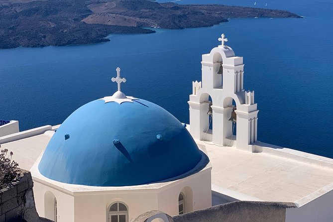 Santorini: Walking Tour of Fira - The Three Bells of Fira and the classic photograph