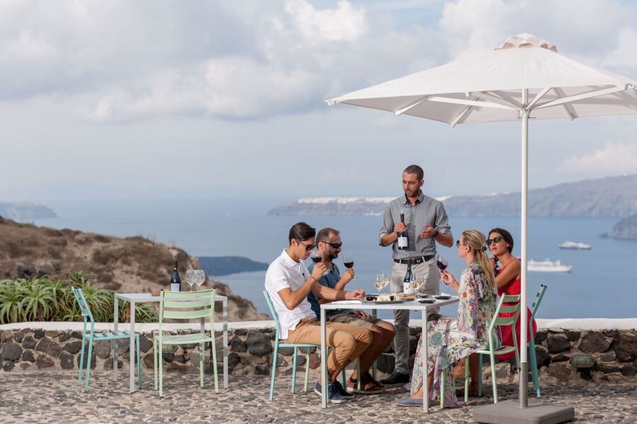 Santorini Wine Roads: Tour of 3 Wineries with a Sommelier - The vineyard stop: seeing the kouloura method