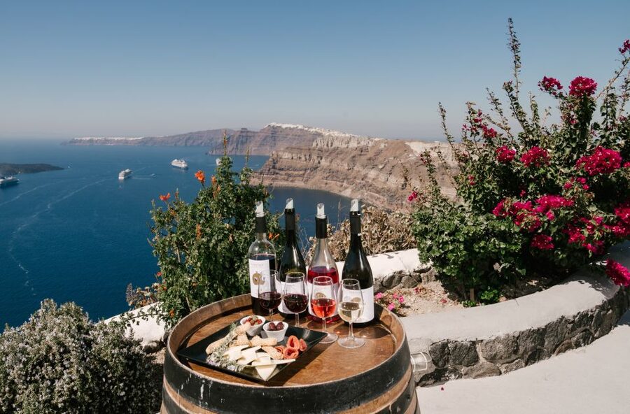 Santorini: Wine Tasting Tour to 3 Wineries with Transfer - Canava Roussos and the traditional Santorini welcome