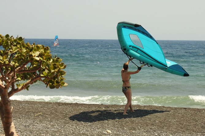 Santorini Wing Foil Surf Lesson for Beginners - Why wing foiling makes sense in Santorini
