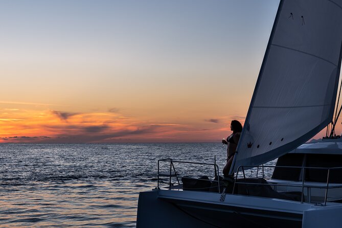 Shared Catamaran Half Day Cruise in Santorini - Athinios Port and the start of the sailing