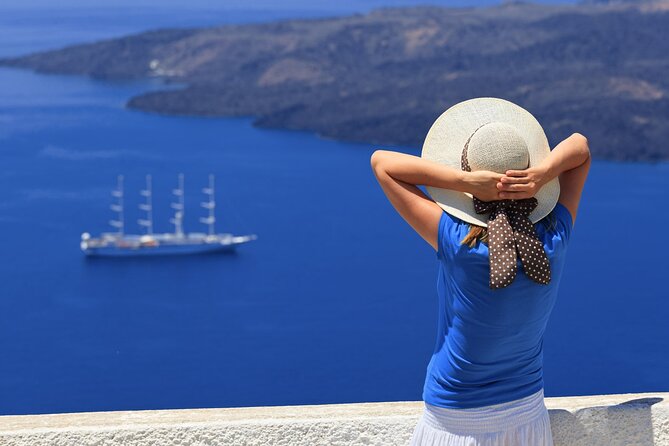Shore Excursion & Sightseeing at Blue dome Santorini - Firostefani: fifteen minutes above Fira