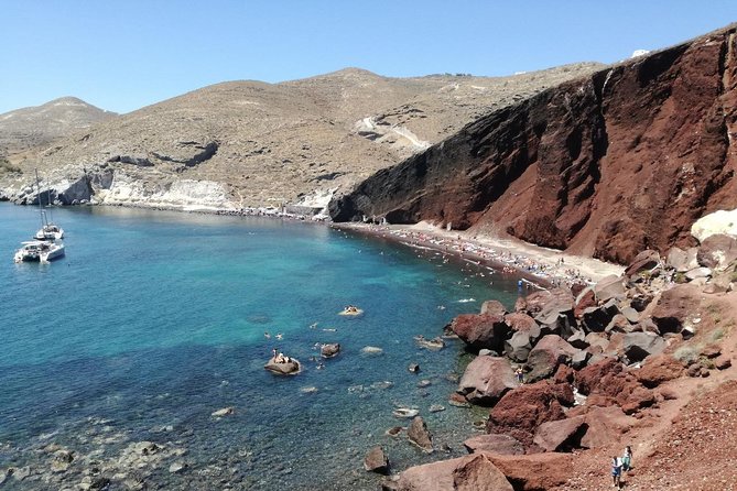 Skip Gondola Shore Excursion: No Cable Car, Water Taxi Provided! - Perivolos Beach and Santorini’s black sand